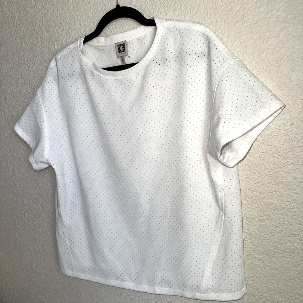 Anne Klein white eyelet top in size 8 casual